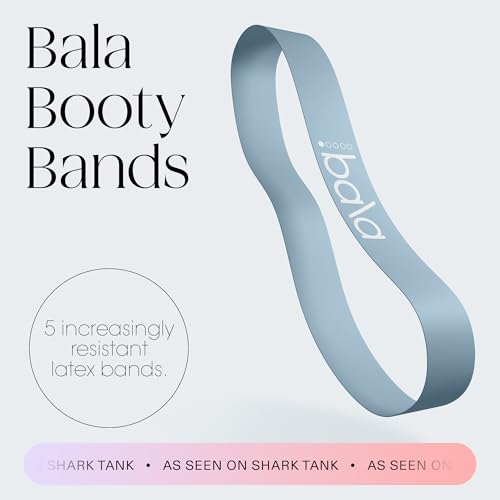 Bala Bands Resistance Bands, Elastic Booty Bands for Home Workouts, 5 Pack - color: Sea