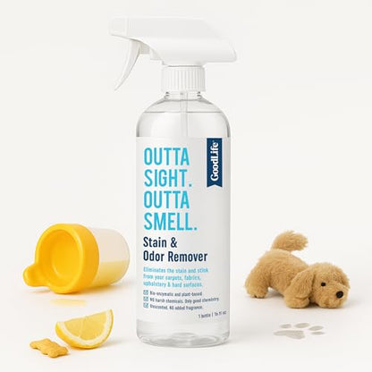 Natural Odor and Stain Remover Spray - Unscented Plant-Based Child and Pet Safe Cleaner Earth-Friendly Odor Eliminator Eco Cleaning Products for Home, Carpet, Upholstery 16 oz - size: 16 Fl Oz (Pack of 1)