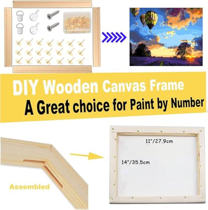 2 Pack 11"x 14" DIY Wood Canvas Stretcher Bars, Canvas Frames Kit-Easy to Assemble,Wooden Frames Kit for Oil Painting,Canvas Painting，Embroidery Stitch and Needlepoint Arts Supplies (11 * 14) - size: 14"X11"
