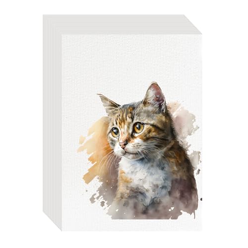 50PCS 2.5x3.5 Watercolor Paper Bulk, 140lb/300g Cold Press Thick Water Color Paper Pad for Child Adult, White Art Paper for Drawing Painting Markers Gouache, Textured Cotton Paper Sheets - color: White-50pcs, size: 2.5x3.5