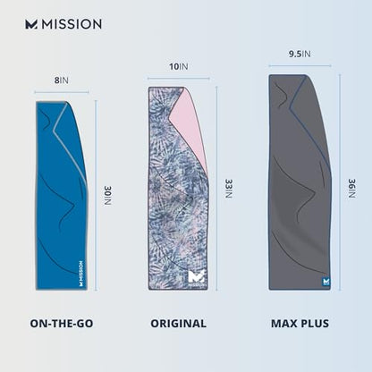 MISSION Max Plus Cooling Towel- Soft, Durable Microfiber - Cools Up to 3 Hours - UPF 50 Sun Protection - Machine Washable - color: Blue Bell