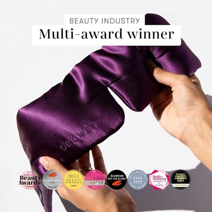 DROWSY Silk Sleep Mask - Face-Hugging, Padded Cocoon for Luxury Sleep in Total Darkness - 100% Pure Mulberry Silk (Purple Martini) - color: Purple Martini, size: 1 Count (Pack of 1)