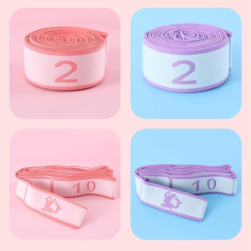 Yoga Strap 8 Loop, Adjustable Stretching Strap For Yoga Ballet Gymnastics, Multi Loop Yoga Belt - color: Dark purple little person style