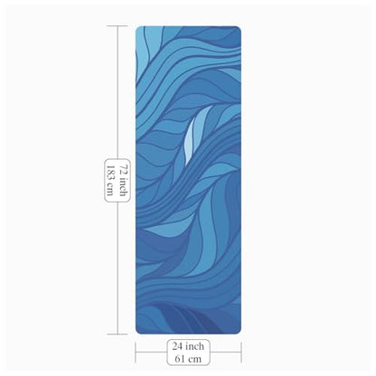 Foldable Yoga Mat, 1.5mm Thick Exercise Yoga Mat With Carry Bag - color: Blue