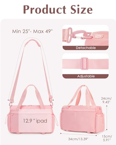 Small Gym Bag, Mini Gym Bag with Yoga Mat Holder & Wet Compartment, Pink - color: Pink