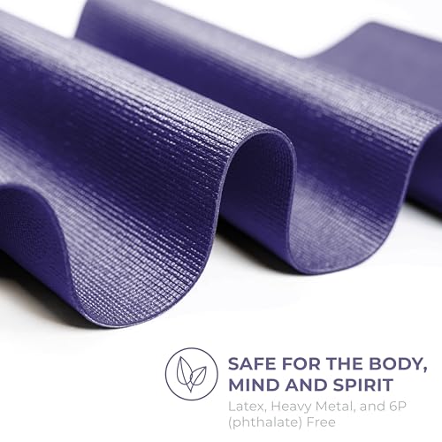 Voyage 5mm Studio Yoga Mats, 10 Pack, 72x24in | Extra Long, Anti-Tear Exercise Mats for Workout, Stretching, Fitness - Non Slip Gym Mats for Home, Schools and Studios - color: Purple