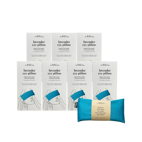 The Asli Co. [7 Packs] 2 in 1 Hot & Cool Therapy Handmade Eye Pillow (Ocean Teal) Filled with 100% Natural Organic Flax Seeds & Lavender - Soothing and Calming Scent for Relaxation & Deep Sleep - color: Ocean Teal
