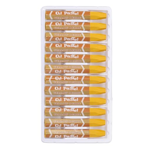 PATIKIL Dark Yellow Oil Pastels, 24Pcs Soft Oil Crayons Vibrant and Creamy Pastels Stick Art Supplies for Art Painting Drawing Blending Graffiti for Artists Beginners - color: Dark Yellow