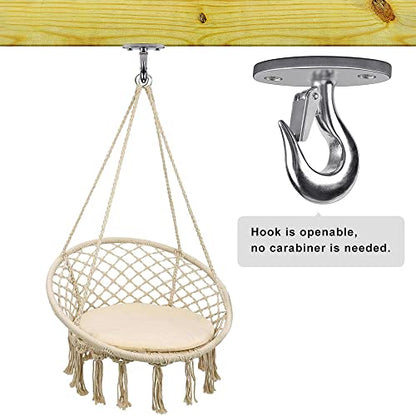 Dolibest Ceiling Anchor Mount for Yoga Swing Suspension, Resistance Band Wall Anchor, Body Weight Strength Training Systems, 2000LB Capacity, Stainless Steel,1PCS - color: Silver-2holes