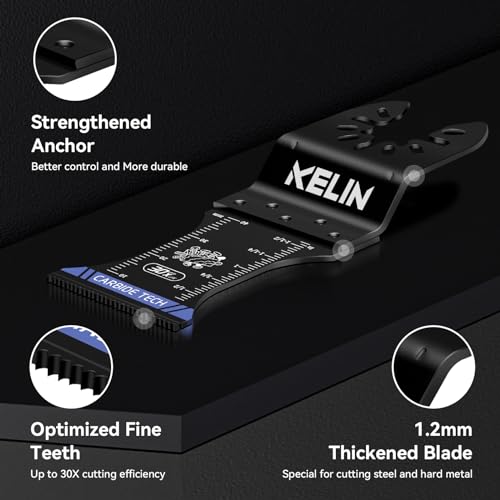 6 PCS Carbide Titanium Oscillating Blade,Universal Multitool Blades | Heavy Duty Oscillating Tool Saw Blades for Steel Bolts Screws Metal Wood Cutting with Hangable Case,Fit For Bosch Fein Dewalt - size: 6 PCS (Carbide + Titanium)