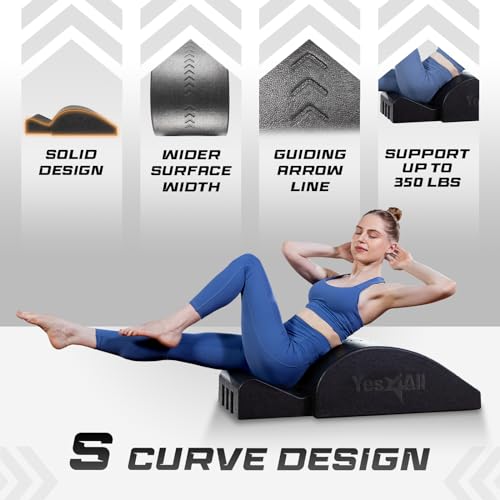 Yes4All Pilates Spine Corrector, Pilates Arc, 350lbs Foldable Pilates Massage Bed Barrel, Core Strengthening and Stretching