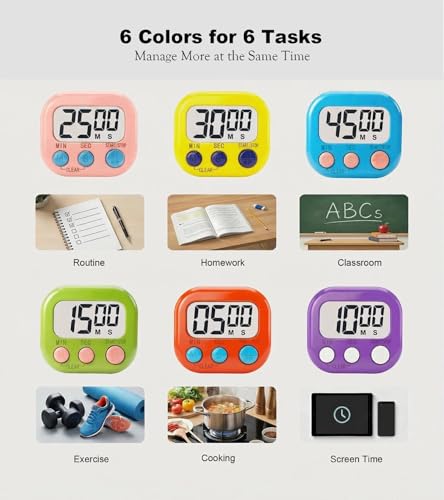 Digital Timer for Classroom Teachers Students, Magnetic Countdown Timer