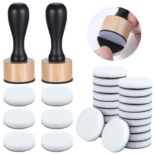 Oruola 46pcs Ink Blending Tool, 2 Ink Blending Brushes & 44 Replacement Refill Sponge Domed Foam Pads Art Supplies for Scrapbooking Painting Drawing Art Supplies Distressing Blending