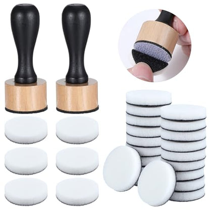 Oruola 46pcs Ink Blending Tool, 2 Ink Blending Brushes & 44 Replacement Refill Sponge Domed Foam Pads Art Supplies for Scrapbooking Painting Drawing Art Supplies Distressing Blending