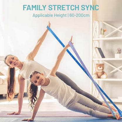 Slim Panda Stretch Strap, Multi-Loop for Physical Therapy,Elastic Yoga Stretching Strap for Dance,Yoga, Pilates & Gymnastics Exercise, Ballet Stretching Band for Flexibility, Leg Stretching - color: Blue+Purple