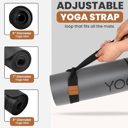 YOGATI® Yoga Mat Straps for Carrying | Adjustable Cotton Yoga Strap for Carrying Mats | Fits Standard and Thick Yoga or Pilates Matt | Practical & Perfect Yoga Mat Carrying Strap Design that Lasts