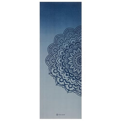 Gaiam Premium Yoga Mat, 6mm Thick Print Mat - color: Indigo Fade