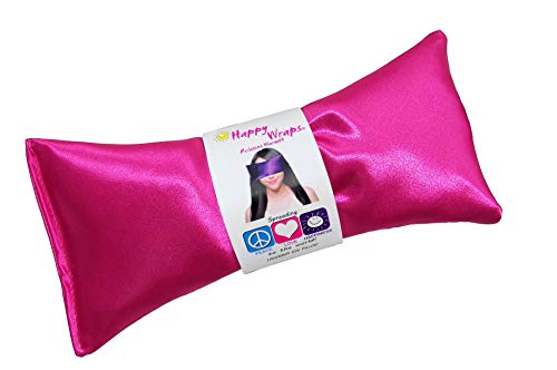 Lavender Eye Pillow - Hot Cold Weighted Eye Pillows for Relaxation, Sleep, Stress, Migraine Relief, Yoga - Aromatherapy Gifts for Women, Birthday, Teachers, Made in USA by Happy Wraps - Hot Pink - color: Hot Pink