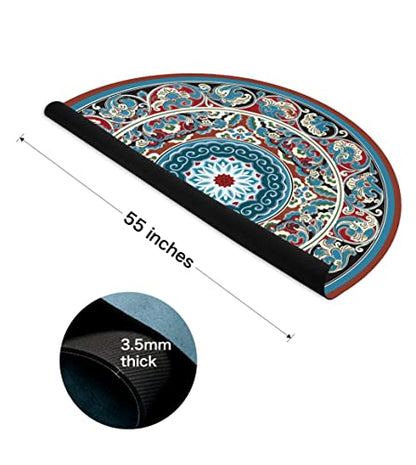 Knsbk Large Round Yoga Mat 4.6'X3.5mm for Exercise Premium Extra Thick, Ultra Comfortable, Non Slip, Meditation Mat - color: Mixed flowers B