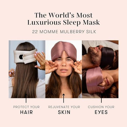 DROWSY Silk Sleep Mask - Face-Hugging, Padded Cocoon for Luxury Sleep in Total Darkness - 100% Pure Mulberry Silk (Sunset Pink) - color: Sunset Pink, size: 1 Count (Pack of 1)