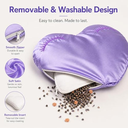 Weighted Eye Mask, Blackout Sleep Mask with Lavender Herbal Filling, Satin Eye Pillow for Migraine Relief, Meditation, Relaxation & Stress Relief for Women