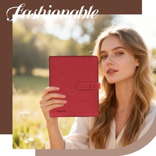 Plinyvel Red Leather Sketchbook Cover 5.5x8.5, Travel Drawing Portfolio | Portable sketch kit organizer, pencil holder, Fits 5.5x8.5 Sketch Book, Spiral Pad, Compact artist storage case - color: Red, size: Small-5.5x8.5