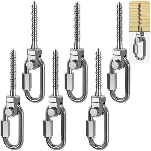 SELEWARE Heavy Duty Swing Hanger, 6 Pack Porch Swing Hardware - color: O (5 Inch, 6 Pack)