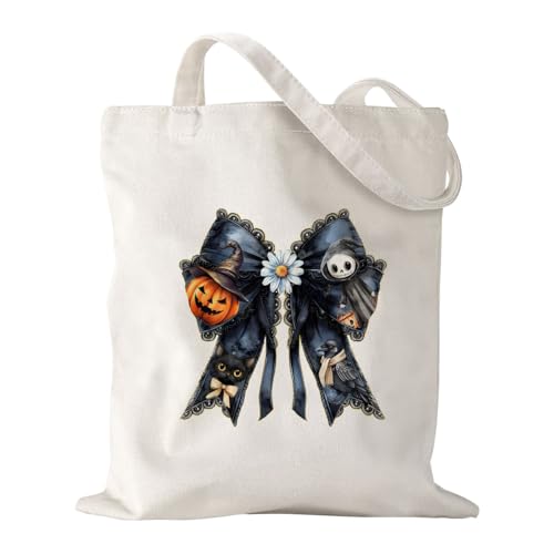 Canvas Bag for Women Grocery Shopping Travel Gym Weekender Vacation Womens Work Tote Bag Gifts - color: Bow 1