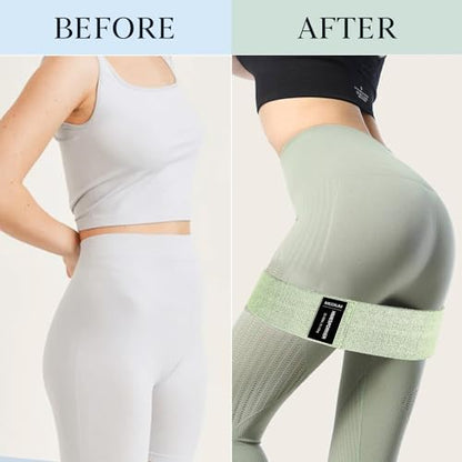 HIMESPORNER Wide Fabric Resistance Bands for Working Out 3 Level - color: Blue and Green