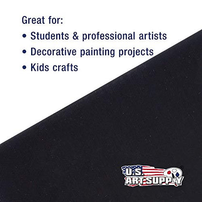 U.S. Art Supply 8 X 8 Inch Black Art Canvas Board Panels 6 Pack - 8 Ounce Heavyweight Cotton Acid Free Canvases for Painting Acrylics and Watercolor (1 Case of 6 Single Canvas Painting Panels) - size: 8" x 8"