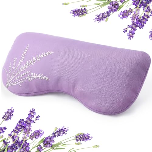 Hihealer Weighted Lavender Eye Pillow, Linen Flaxseed Eye Mask for Sleeping - color: Purple