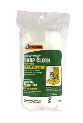 Frost King Clear Polyethylene Drop Cloths - In Rolls, 9'x12'x2 mil - size: 1 Count (Pack of 1)