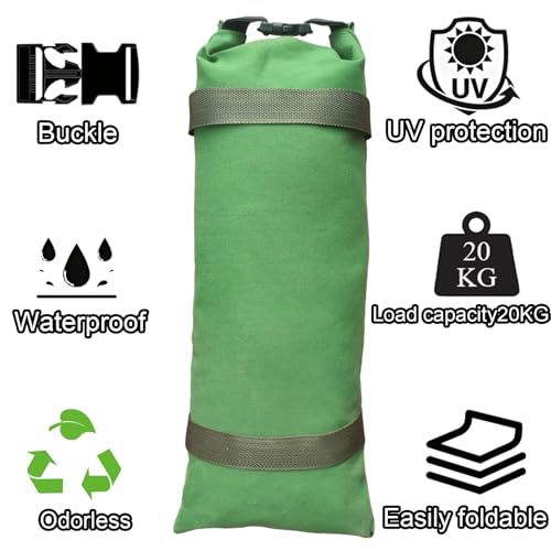 4 Pack Thick Canvas Flood Sandbags w/Handles Convenient for Flood Control | Two-Hand Carrying, Quick-Release Buckles, Foldable Canvas, Uv-Resistant, Vehicle Ballast, Double Stitching.
