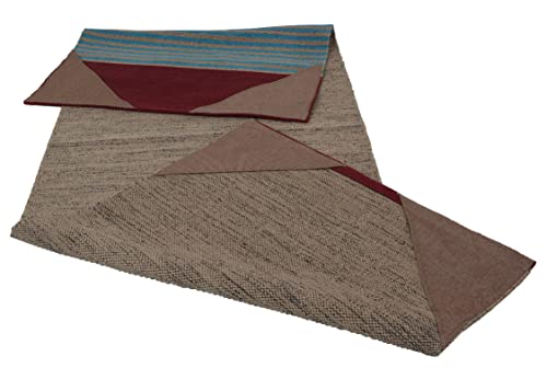 KD Willmax Yoga Mat Towel Non Slip Cotton Rug Blanket Cover with Pockets - color: GREY-MAROON