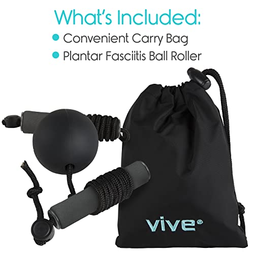 Vive Plantar Fasciitis Relief Lacrosse Ball – Massage Roller for Feet - Deep Tissue Trigger Point Massager Set for Arch Pain, Myofascial Release - Reflexology Muscle Knot Massager for Women, Men