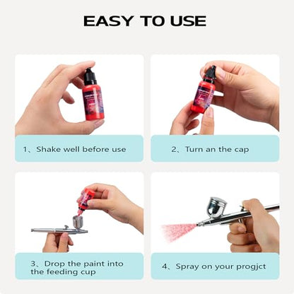 Airbrush Paint - 12 Colors Airbrush Paint Set with 2 Tinner, Plastic & Wood Acrylic Air brush Paint Kit Ready to Spray, Water-Based for Artists Beginners Hobbyist, 0.67 Fl Oz/20ml - color: 12 colors+2 thinner
