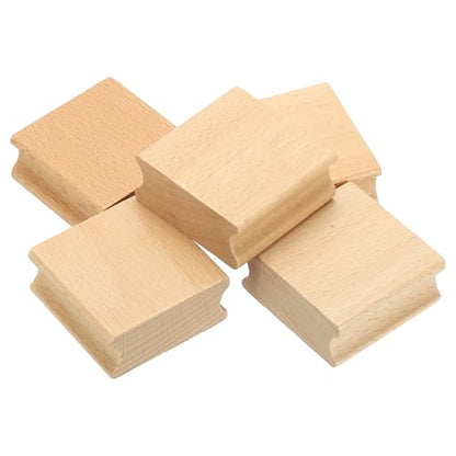 PATIKIL 45x45mm Blank Wood Rubber Stamp Mounts, 5Pcs Wooden Rubber Stamp Handle Hard Wooden Blocks for Making DIY Crafting, Brown - size: 45x45mm