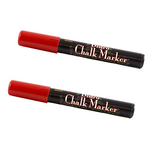 JAM PAPER Dustless Erasable Chalk Markers - Broad Point Liquid Chalk Marker - Red - 2/Pack - color: Red