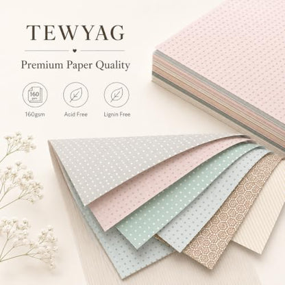 Pastel Scrapbook Paper Double Sided 6x6 Polka Dots Geometric 24 Sheets - color: Geometric