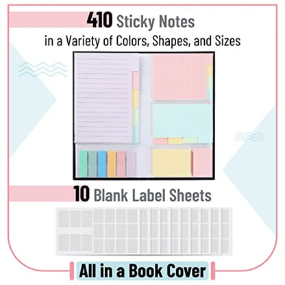 Mr. Pen- Sticky Notes Set, 410 Pack, Ruled | Dotted & Blank Notes with 150 Index Tabs, Divider Sticky Pads for Bible Study, Office, School, Planning - color: Muted Pastel, size: 1 Set