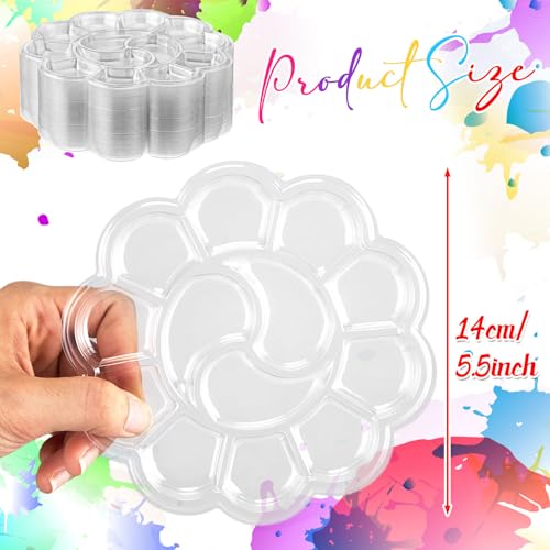 200 Pcs Paint Tray Palettes 5.5 in with 13 Compartments Clear Disposable Plastic Paint Palette Bulk Watercolor Craft Supplies for Art Class, DIY Craft, Painting Party, Birthday Party - style: 13 Compartments