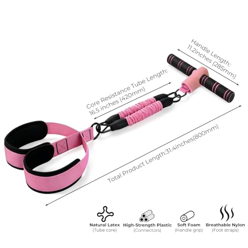 Upgraded Pedal Resistance Band with Handle | 3 x 35 Lbs Resistance Bands for Core, Arm, Legs, Waist, Body Strength