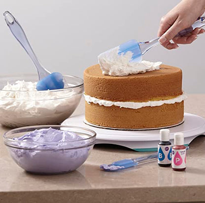 Wilton Easy Flex Silicone Spatula Set, Frosting, 3-Piece | Heat-Resistant Silicone Spatulas for Mixing, Folding, Scraping & Frosting, Flexible Head Gets Every Last Drop from Bowls
