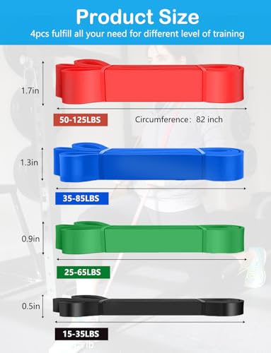 Pull Up Bands, Resistance Bands Set, Exercise Workout Bands for Men & Women, Ideal for Body Stretching, Physical Therapy and Muscle Training - color: Blue