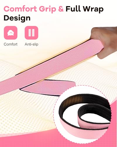 Wonderful Day 2PCS Pilates Straps for Reformer, Comfortable Enhanced Thickness, Fitness Pilates Double Loop Exercise Straps for Home Gym Workout - color: S4.Pink