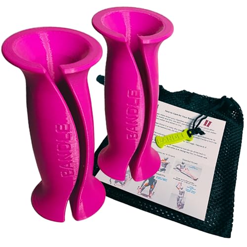 Bandle™ - True Ergonomic Handles for Resistance Bands | Unleash The Full Potential of Pain-Free, Full-Body Workouts | Durable & Comfortable for High-Intensity Training (2 Handles) - color: Hot Pink, size: Standard