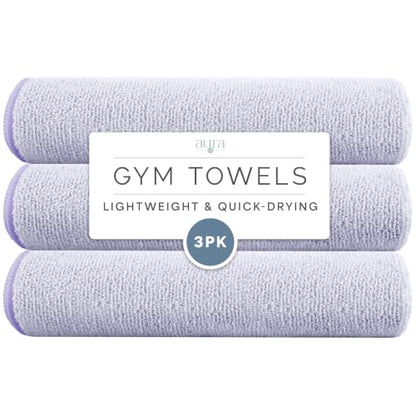 S&T INC. Microfiber Gym Towels, 3 Pack, 16" x 27", Purple - color: Purple