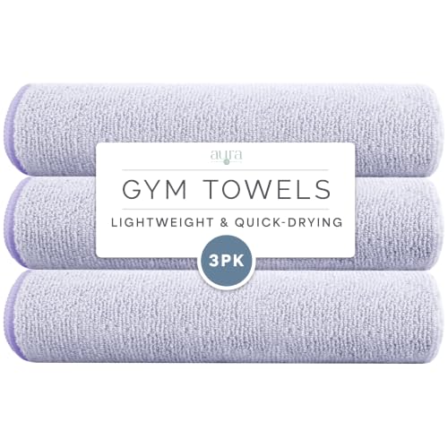 S&T INC. Microfiber Gym Towels, 3 Pack, 16" x 27", Purple - color: Purple