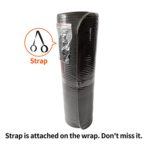 Amazon Basics Extra Thick Exercise Yoga Mat with Carrying Strap - color: 블랙., style: 1.3cm(1/2인치)
