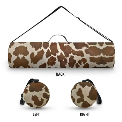 Yoga Mat Bag for Women & Men Full-Zip Yoga Mat Carrier Bag for Class Workout Park with Adjustable Strap - color: Cowhide Print